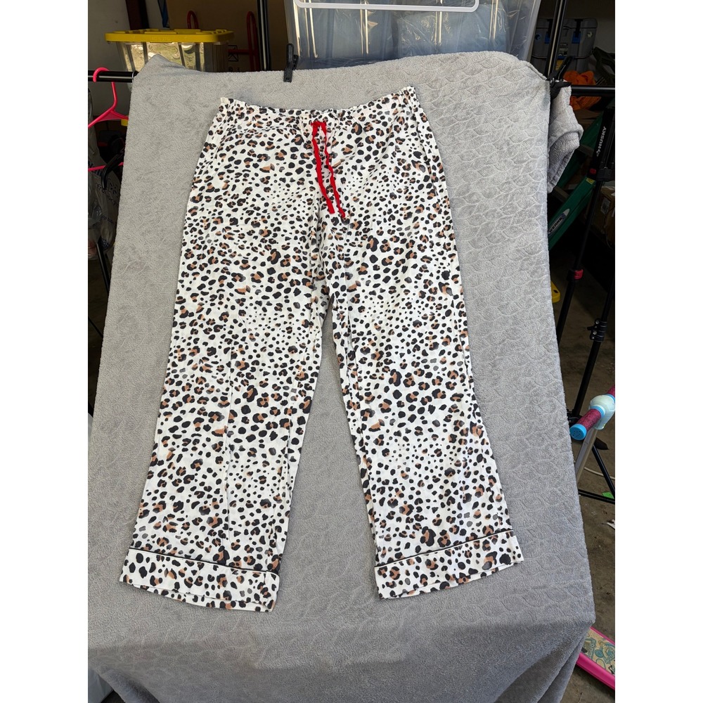 Victorias Secret Pajama Set XL Leopard Animal Print Cotton Sleepwear 288253-DQ9 - Picture 15 of 16